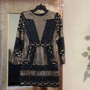 Revolve endless rose gold and midnight mini dress